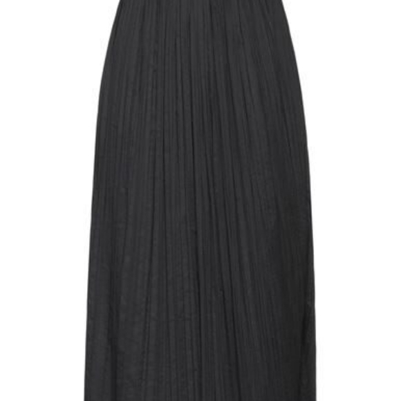 Black Maxi Pleated Skirt for Work - Picture 3 of 3
